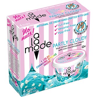 A La Mode Artisanal Ice Cream Mini Cups, Partly Cloudy