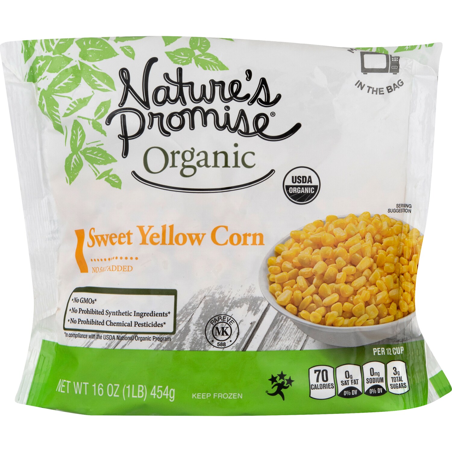 Nature's Promise Organic Sweet Yellow Corn, Frozen