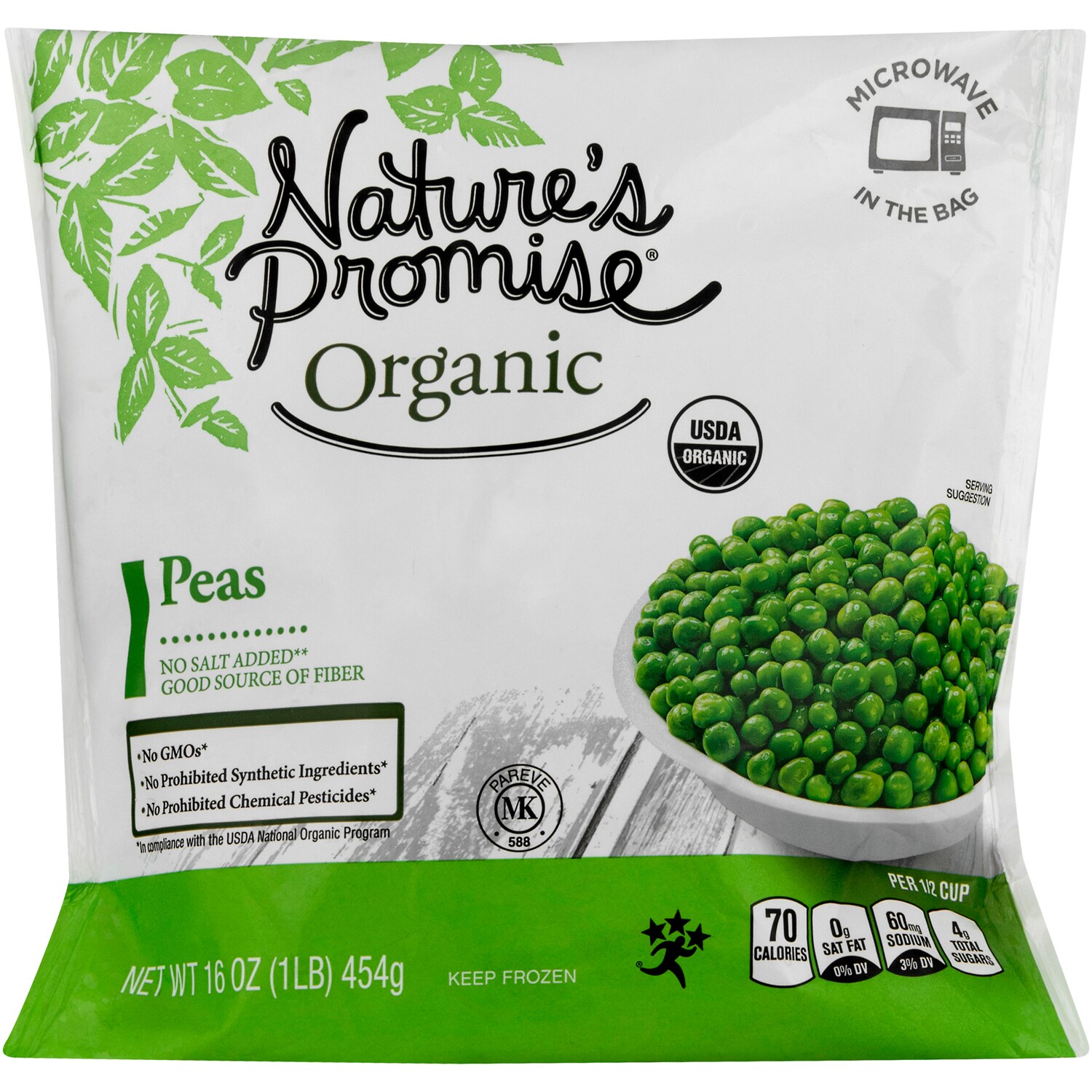 Nature's Promise Organic Peas, Frozen