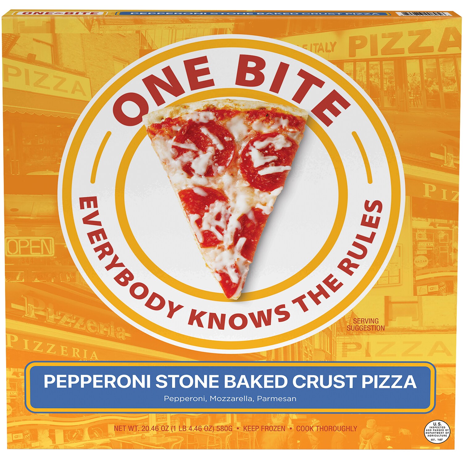 One Bite Stone Baked Crust Pizza, Pepperoni