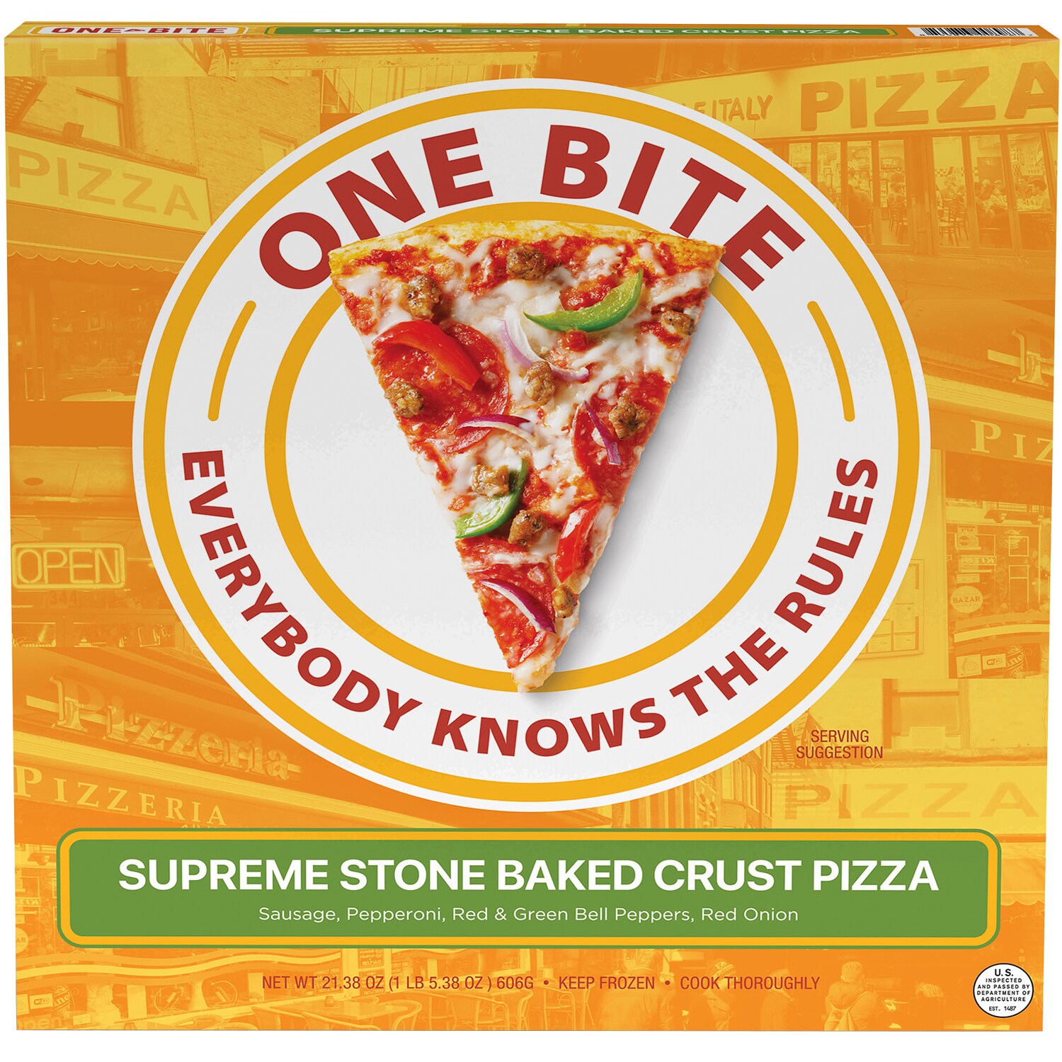 One Bite Stone Baked Crust Pizza, Supreme