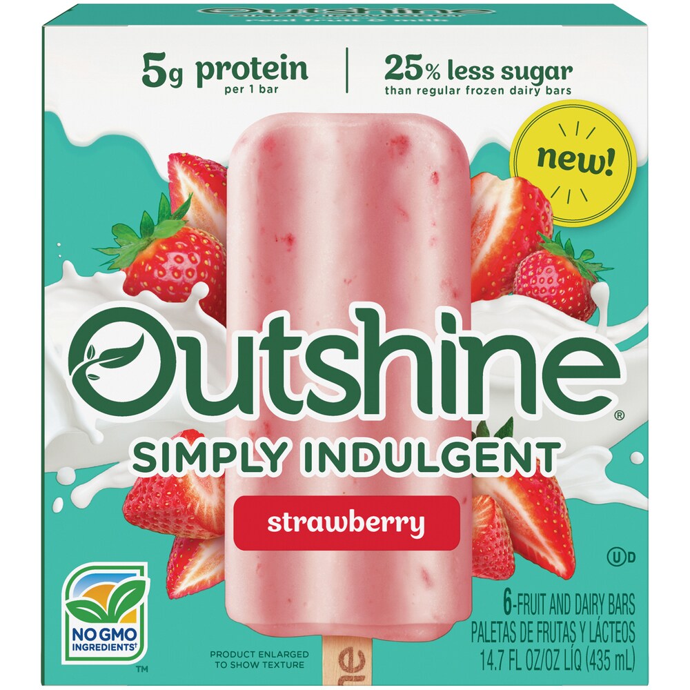 Outshine Simply Indulgent Fruit & Dairy Bars, Strawberry
