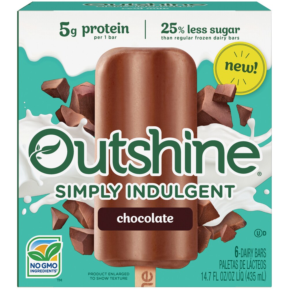 Outshine Simply Indulgent Dairy Bars, Chocolate