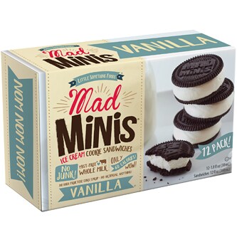 Mad Minis Ice Cream Cookie Sandwiches, Vanilla