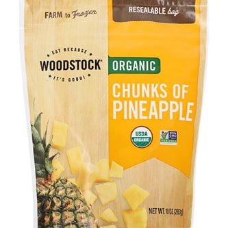 Woodstock Organic Frozen Fruit, Chunks of Pineapple