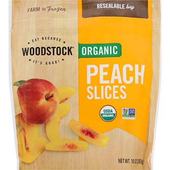 Woodstock Organic Frozen Fruit, Peach Slices