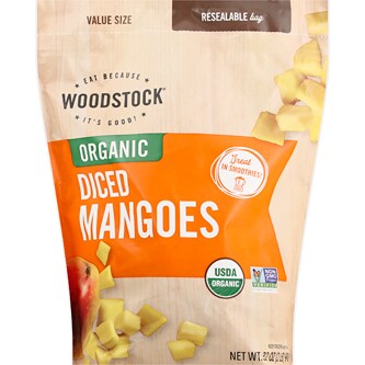 Woodstock Organic Frozen Fruit, Diced Mangoes