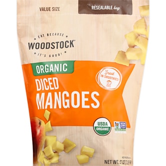 Woodstock Organic Frozen Fruit, Diced Mangoes