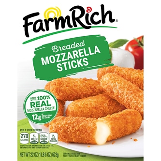 Farm Rich Breaded Mozzarella Cheese Sticks, Frozen