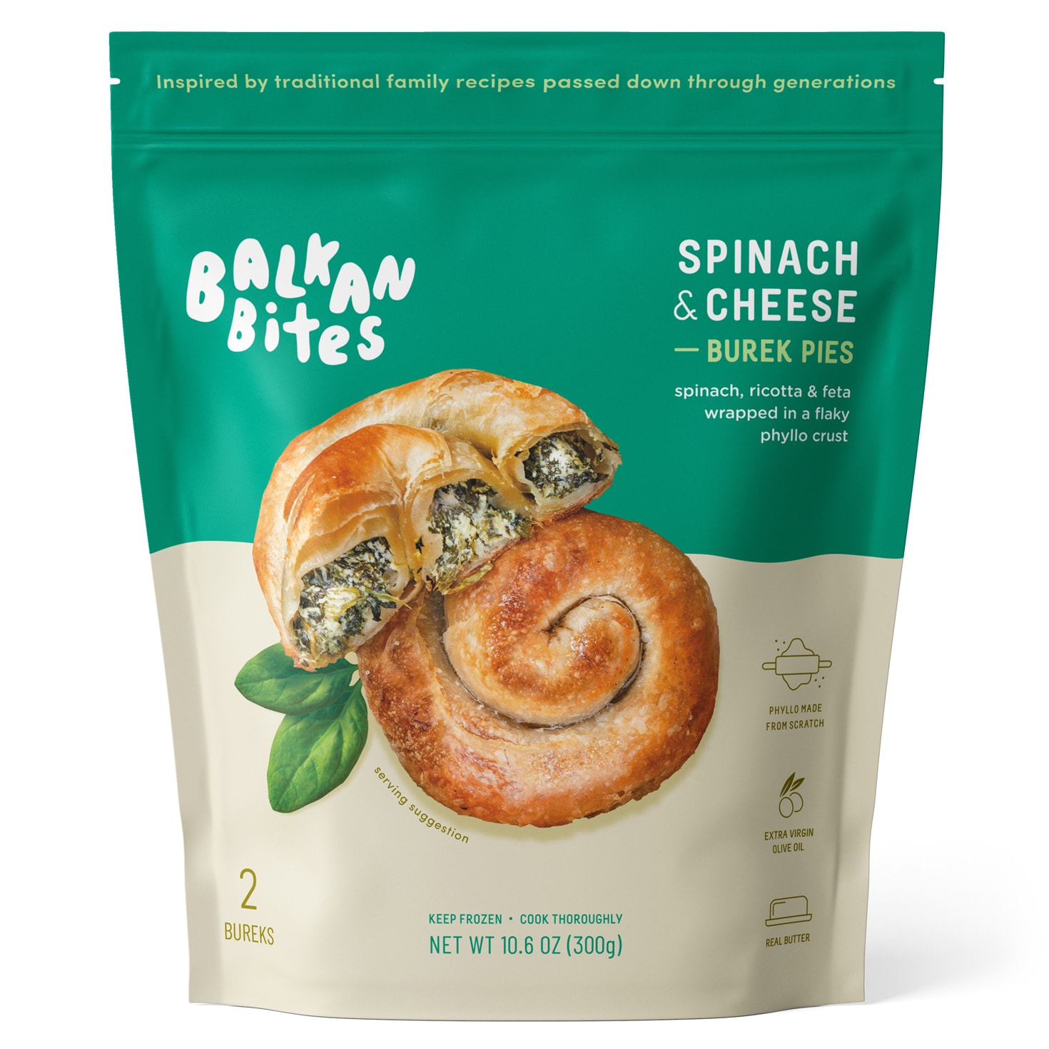 Balkan Bites Burek Pies, Spinach & Cheese