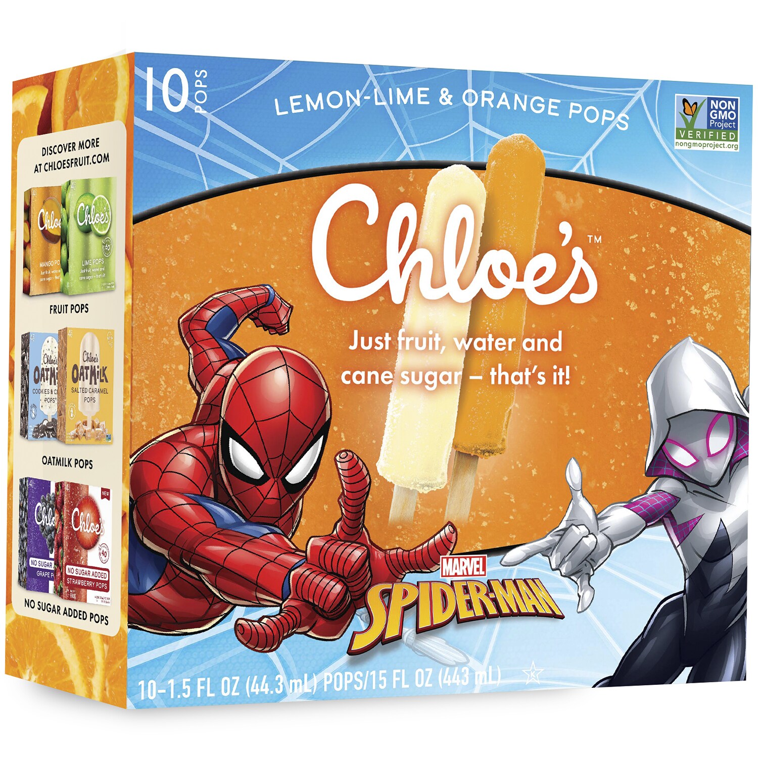 Chloe's Spider-Man Pops, Lemon-Lime & Orange