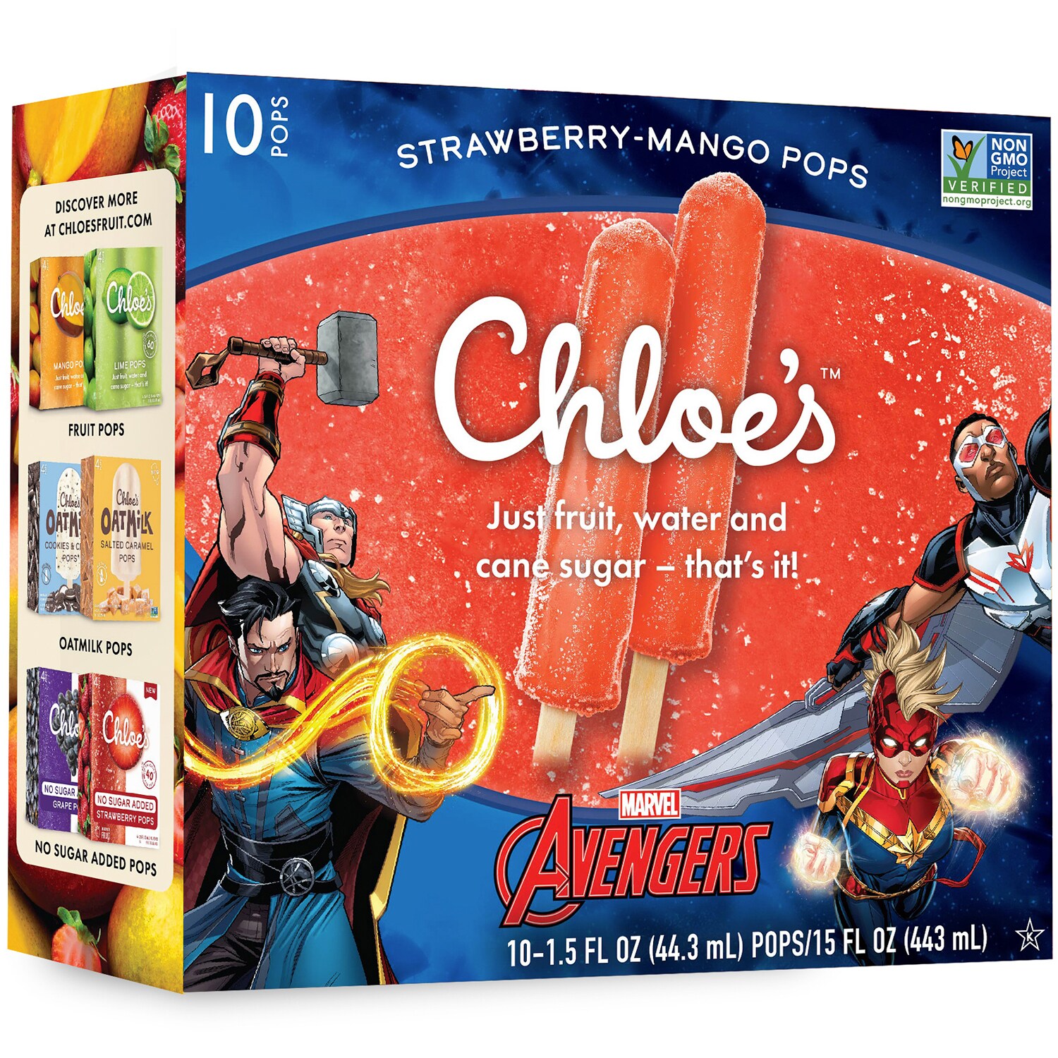 Chloe's Avengers Pops, Strawberry-Mango