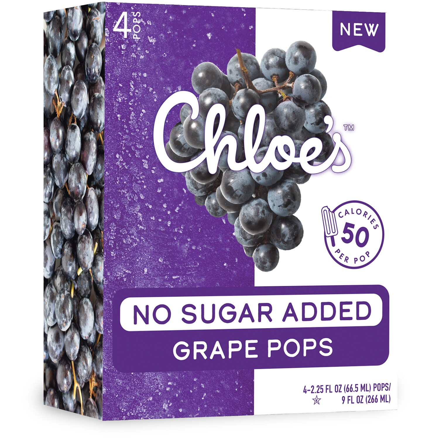 Chloe's No Sugar Added Pops, Grape