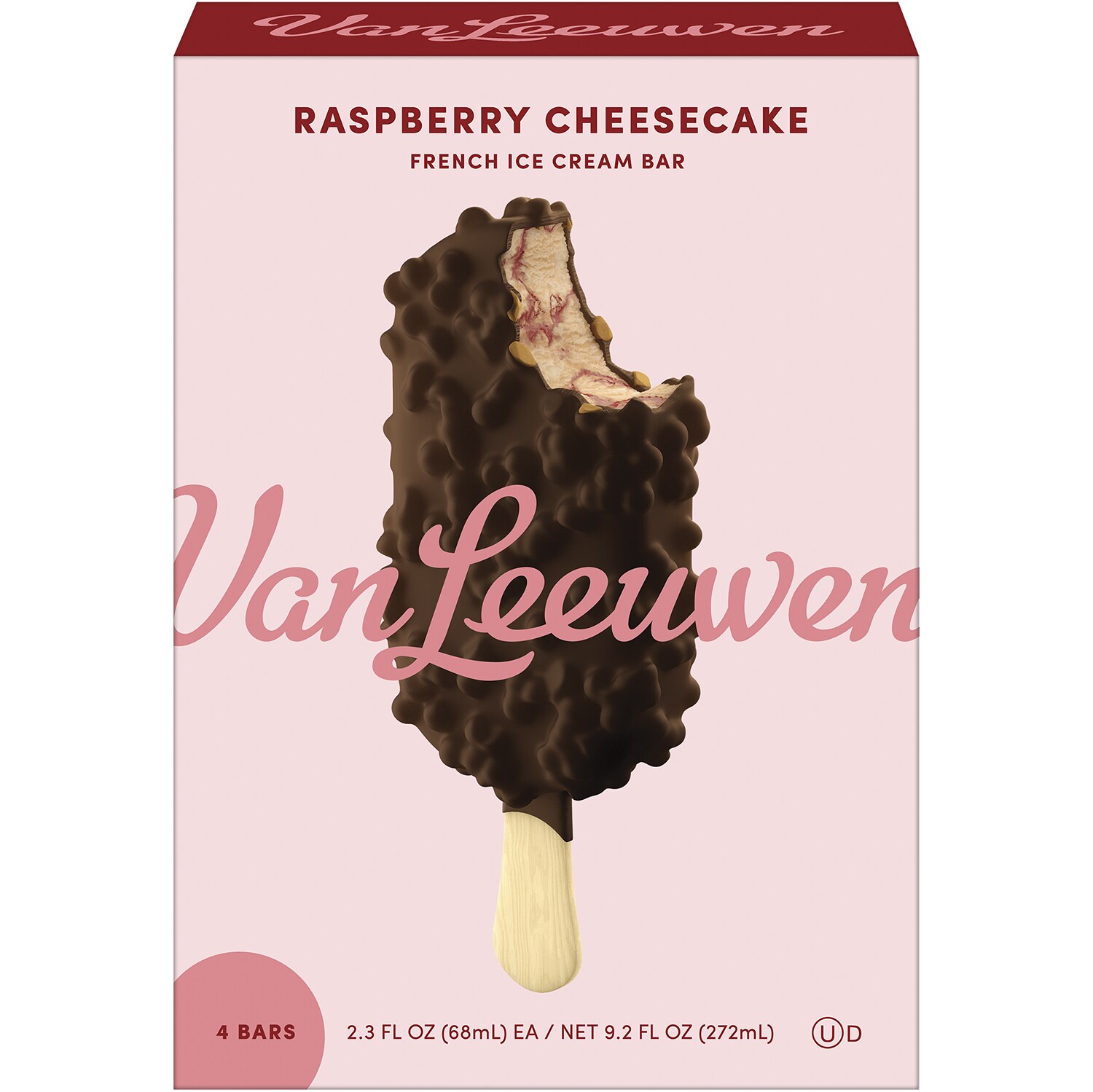 Van Leeuwen Ice Cream Bars, Raspberry Cheesecake
