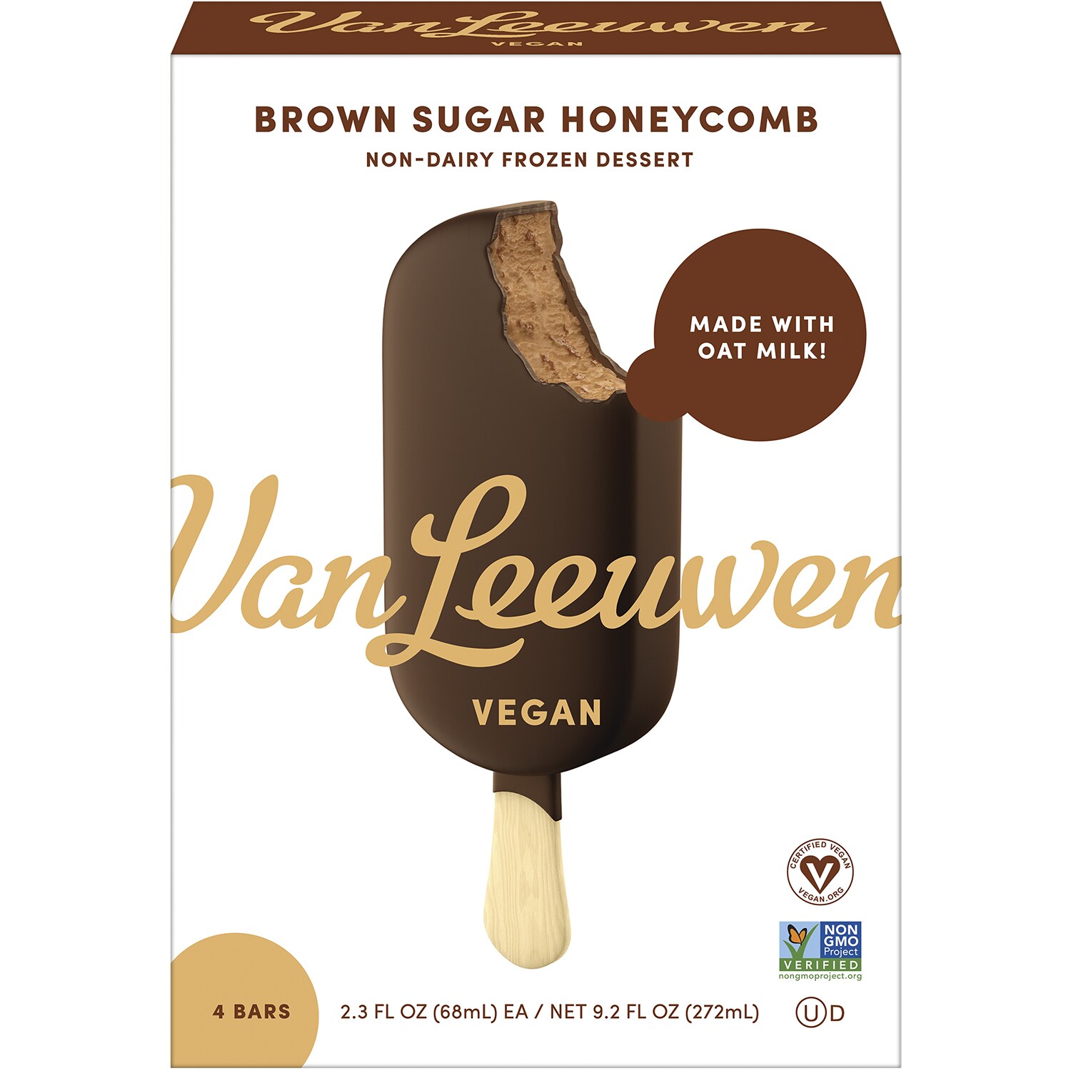 Van Leeuwen Vegan Oat Milk Ice Cream Bars, Brown Sugar Honeycomb