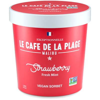 Le Cafe de la Plage Vegan Sorbet, Strawberry Mint