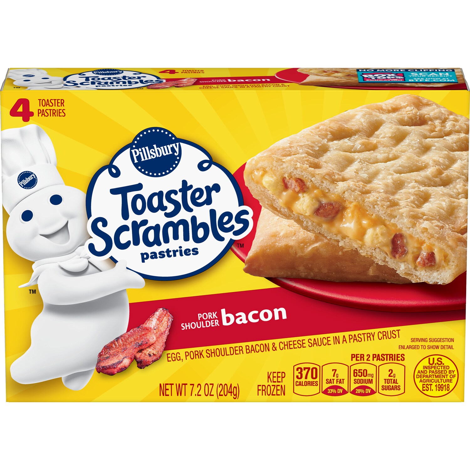 Pillsbury Toaster Scrambles Pastries, Bacon, Frozen