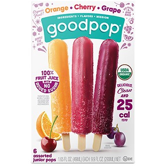 Goodpop Organic Frozen Pops, Orange, Cherry, and Grape