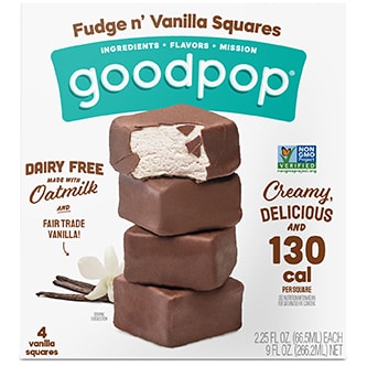 Goodpop Dairy-Free Ice Cream Squares, Fudge n' Vanilla