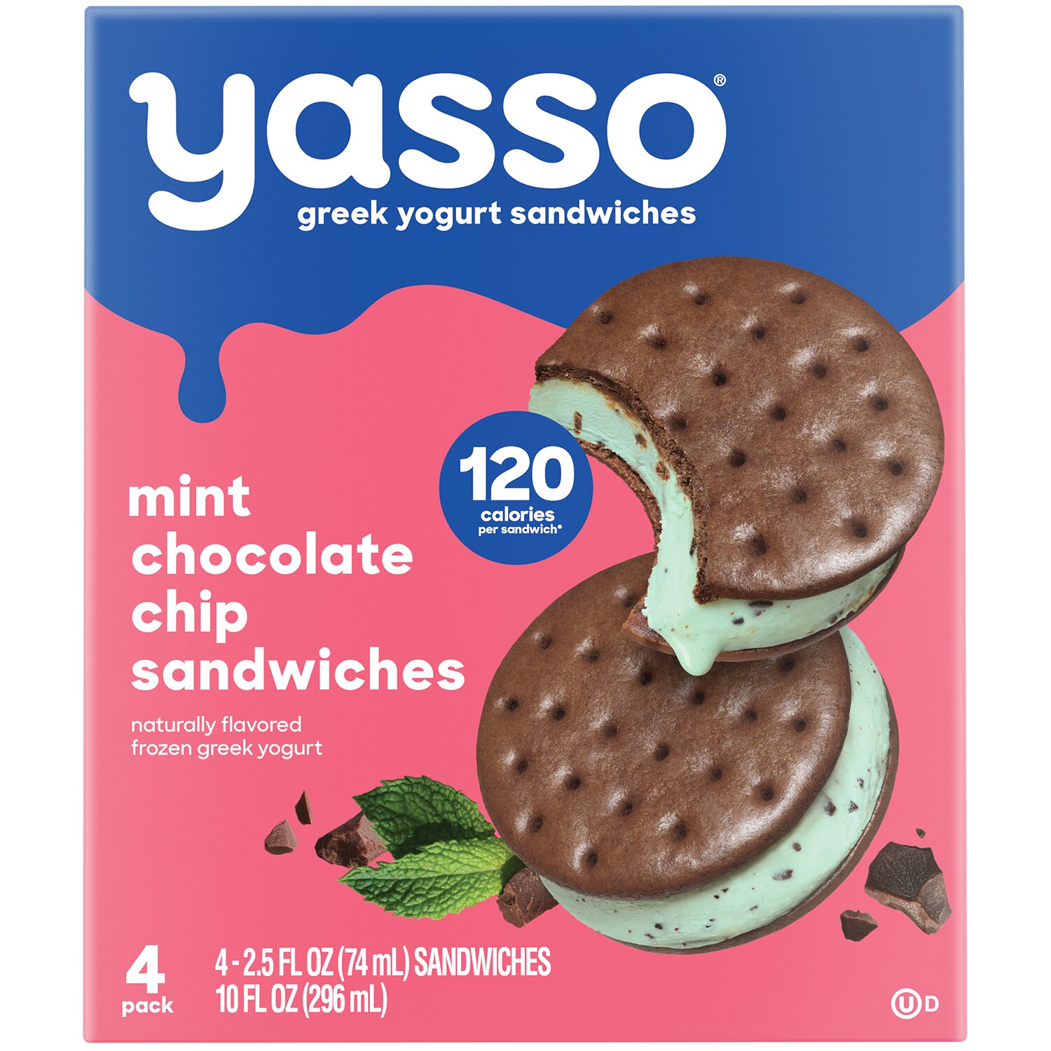 Yasso Frozen Greek Yogurt Sandwiches, Mint Chocolate Chip