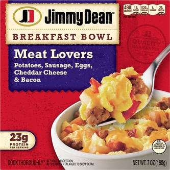 Jimmy Dean Breakfast Bowl, Meat Lovers, Frozen