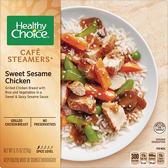 Healthy Choice Café Steamers, Sweet Sesame Chicken, Frozen