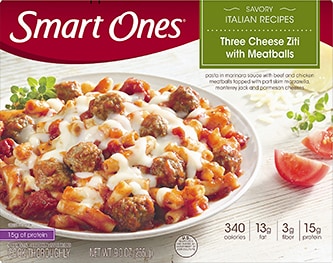 Smart Ones Three Cheese Ziti with Meatballs, Frozen