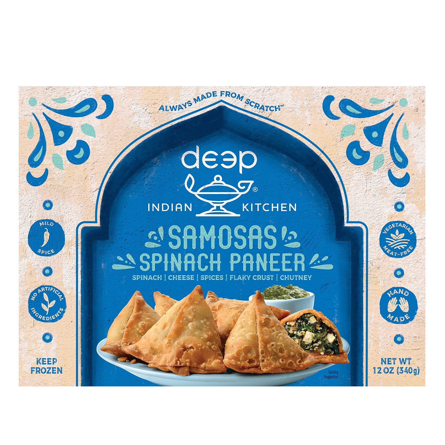Deep Indian Kitchen Samosas, Spinach Paneer, Frozen