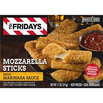 TGI Fridays Mozzarella Sticks with Marinara Sauce, Snack Size, Frozen