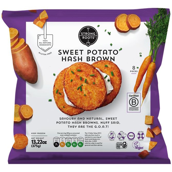 Strong Roots Sweet Potato Hash Browns, Frozen