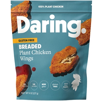 Daring Gluten Free Plant Chicken Wings, Breaded, Frozen