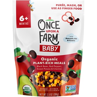 Once Upon a Farm Organic Baby Plant-Rich Meals, Black Bean, Red Pepper, Sweet Potato & Cilantro, Frozen