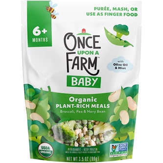 Once Upon a Farm Organic Baby Plant-Rich Meals, Broccoli, Peas & Navy Beans, Frozen
