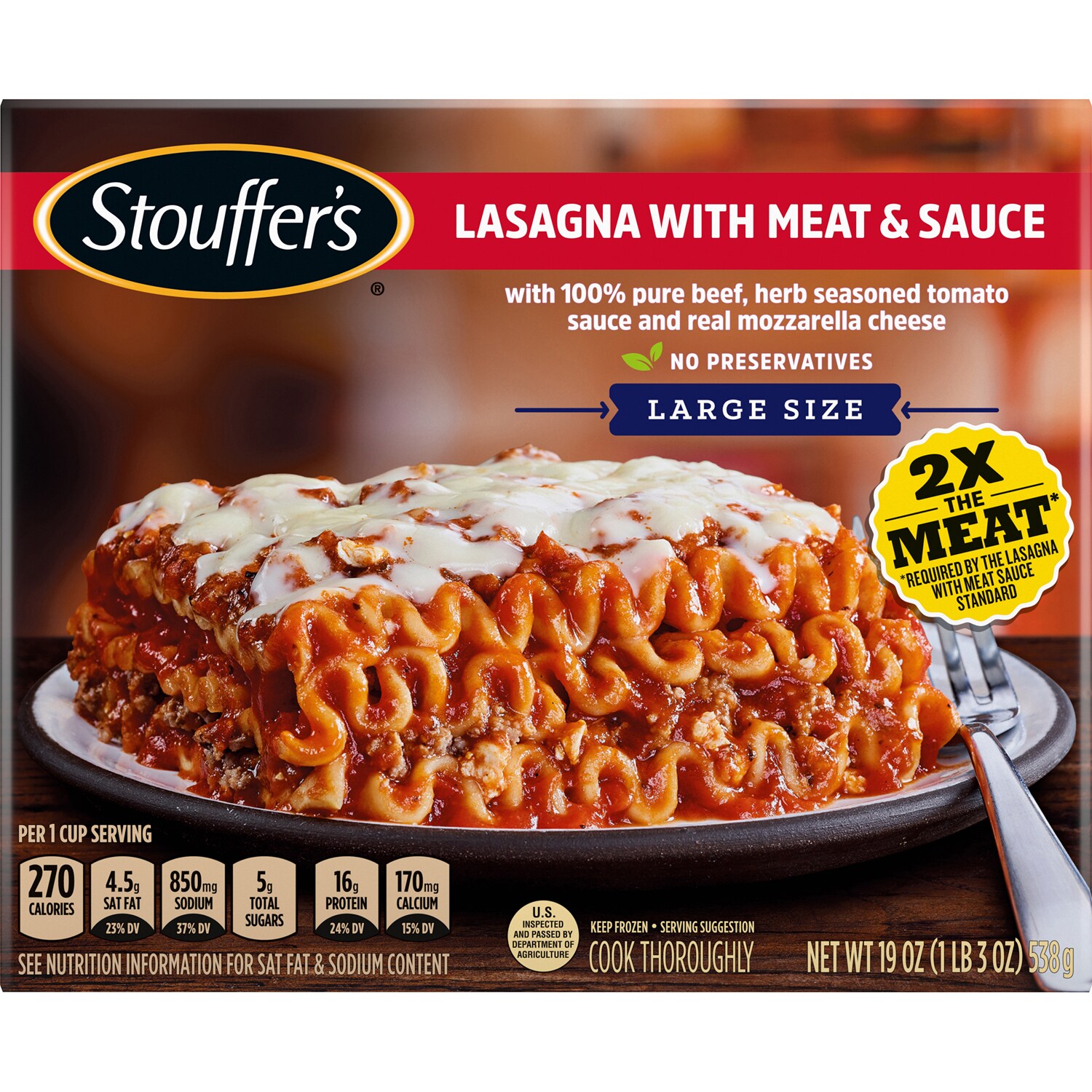 Stouffer's Lasagna with Meat & Sauce, Frozen
