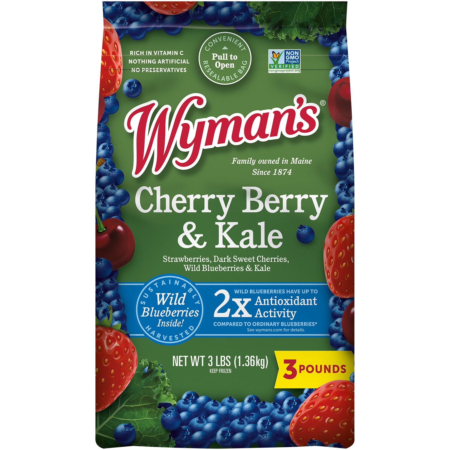 Wyman's Cherry Berry & Kale, Frozen | FreshDirect