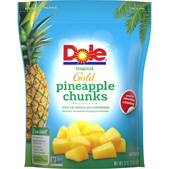 Dole Tropical Gold Pineapple Chunks, Frozen