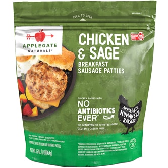Applegate Naturals Breakfast Sausage Patties, Chicken & Sage, Family Size, Frozen