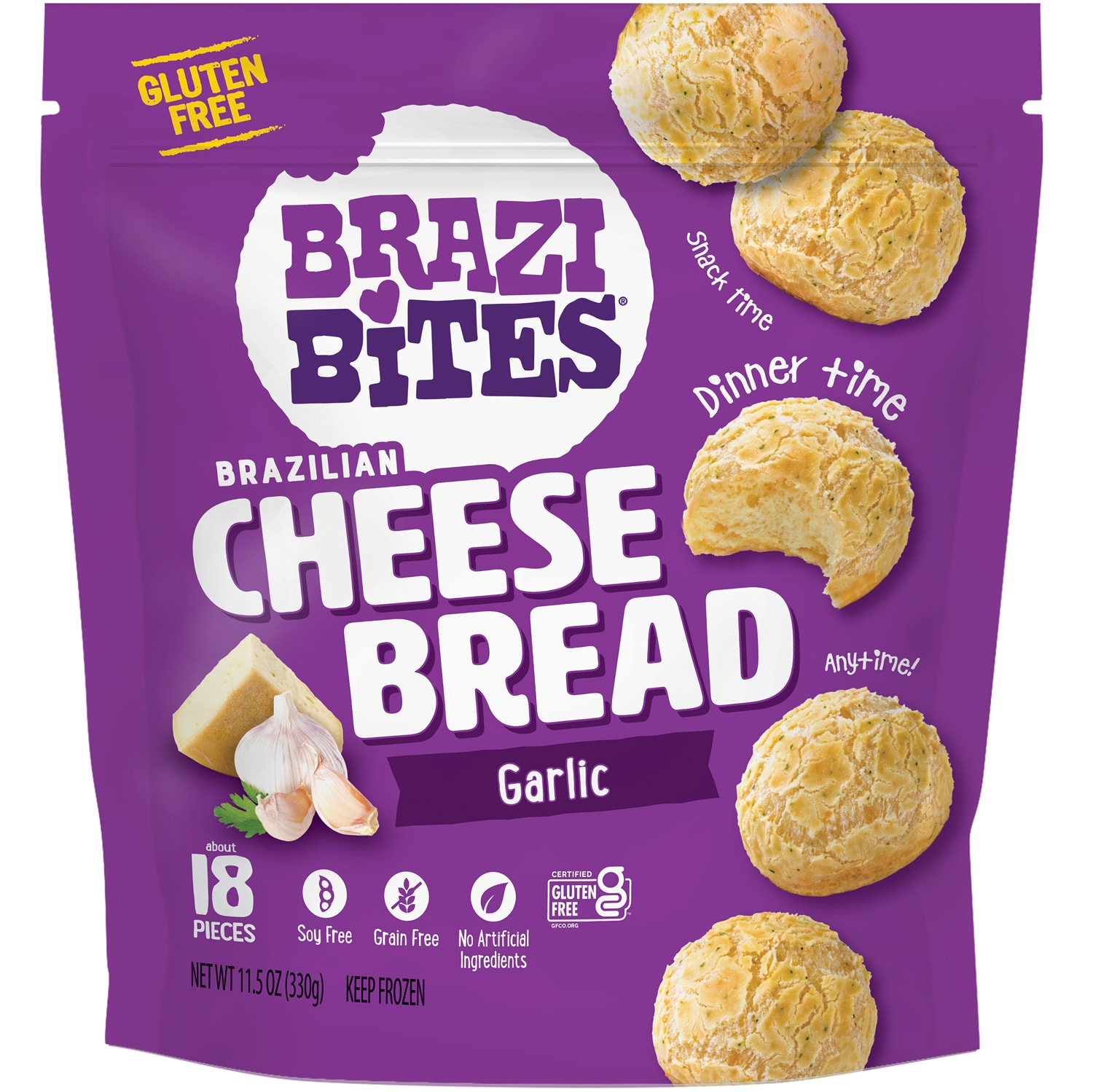 Brazi Bites Brazilian Cheese Bread, Garlic Asiago, Frozen
