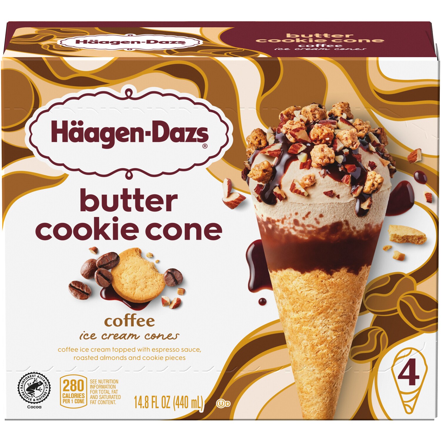 Haagen-Dazs Ice Cream Butter Cookie Cones, Coffee