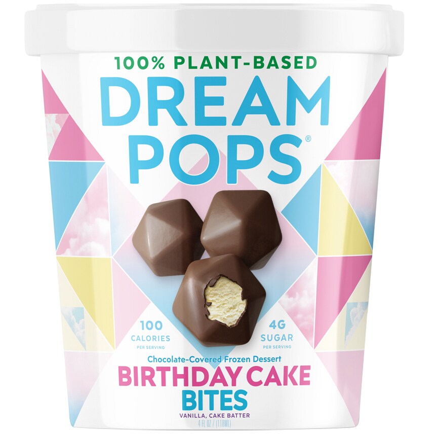 Dream Pops Plant-Based Bites, Birthday Cake, Frozen