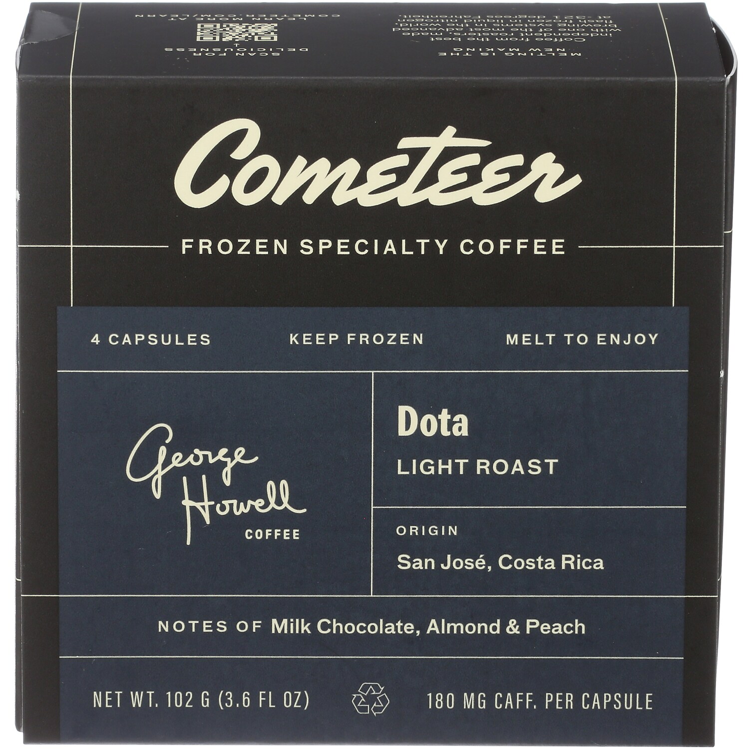 Cometeer Specialty Coffee, George Howell Light Roast, Frozen