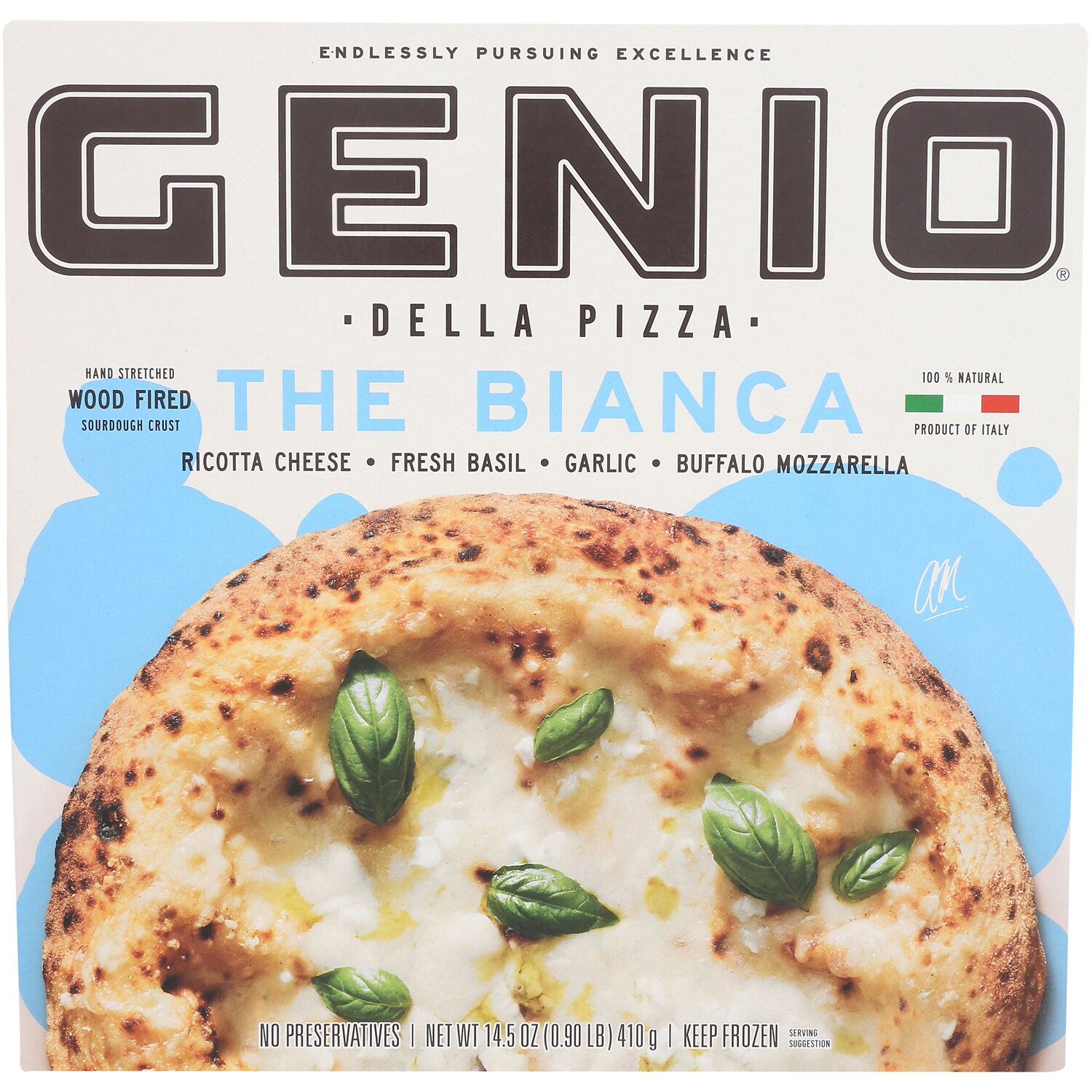 Genio Della Pizza Wood Fired Pizza, The Bianca, Frozen