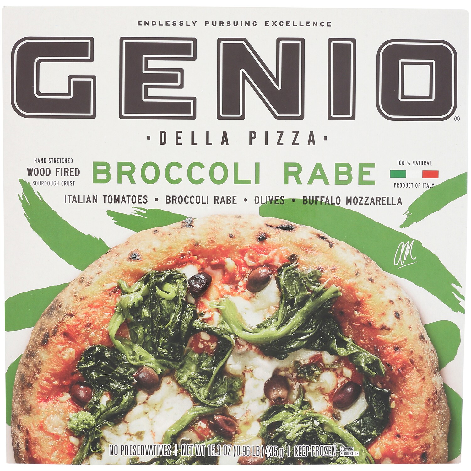 Genio Della Pizza Wood Fired Pizza, Broccoli Rabe, Frozen