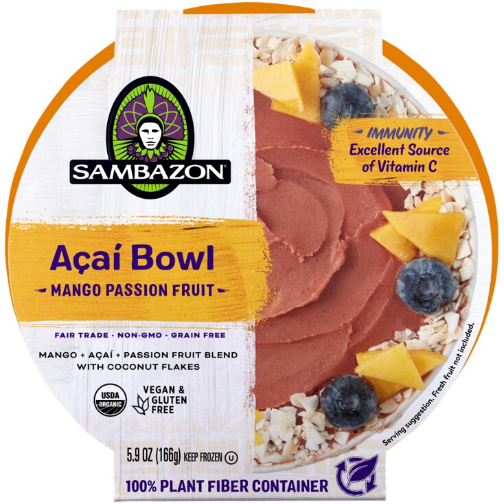 Sambazon Organic Açai Bowl, Mango Passion Fruit, Frozen