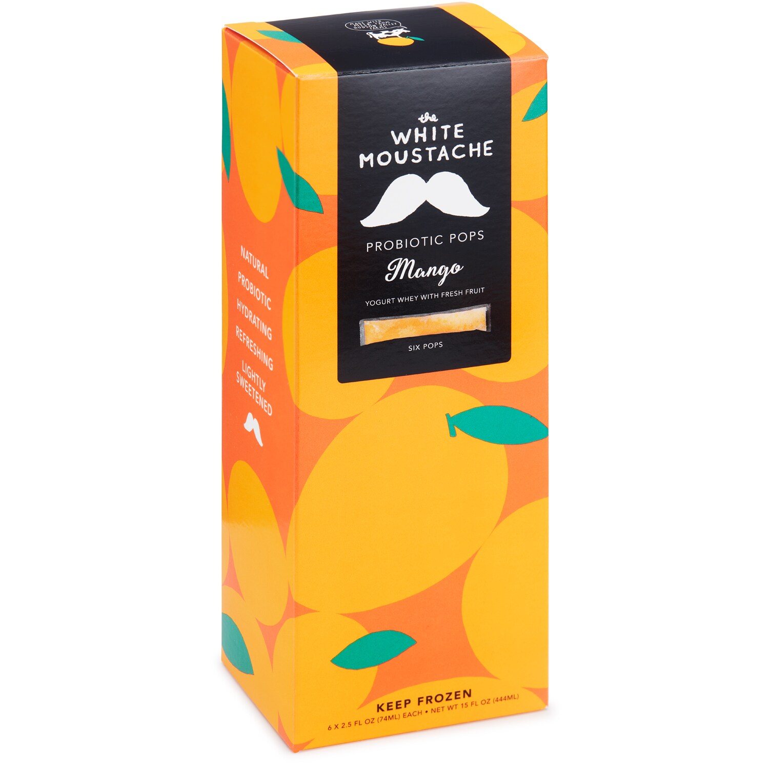 White Moustache Probiotic Whey Pops, Mango