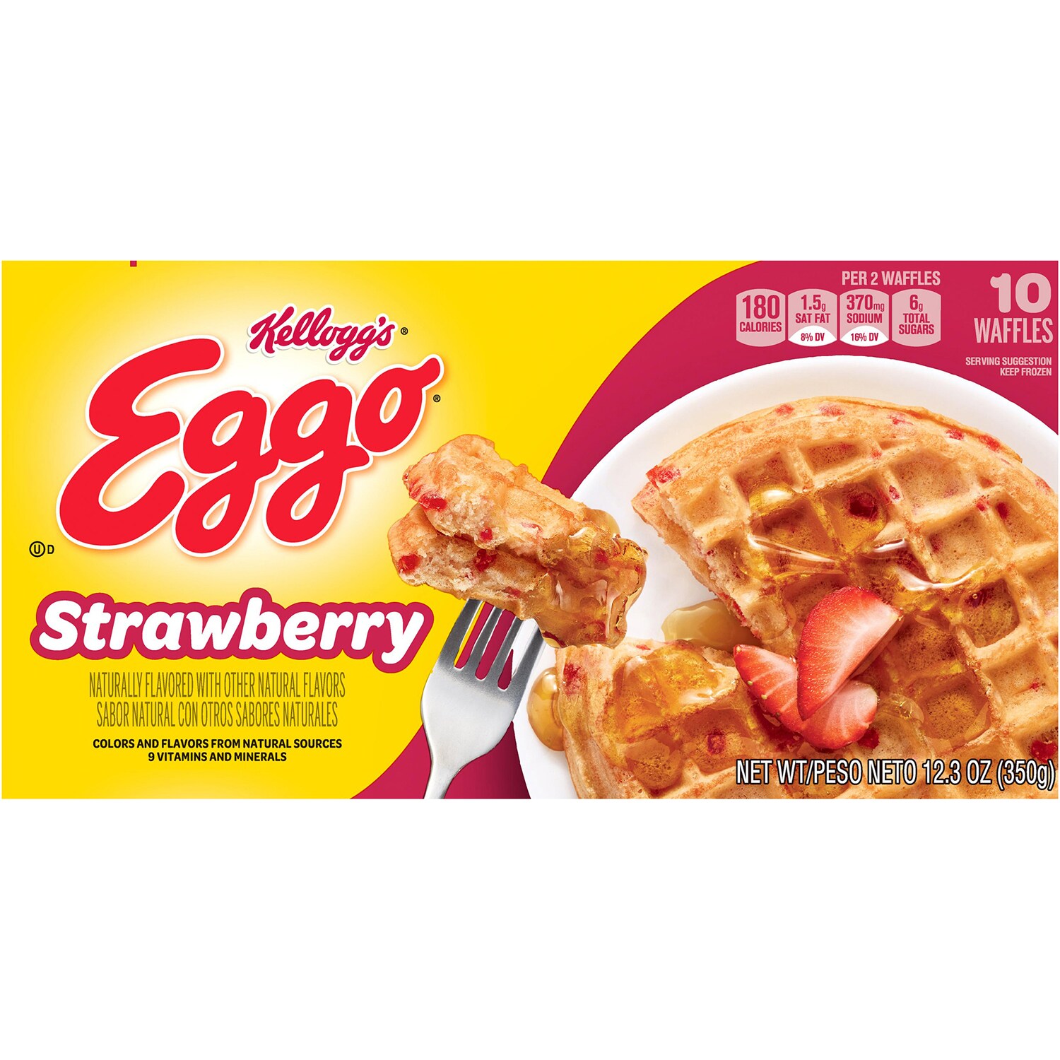 Kellogg's Eggo Waffles, Strawberry, Frozen