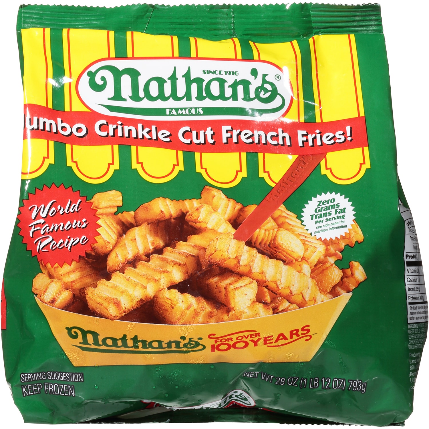 Nathan's Famous Jumbo Crinkle Cut French Fries, Frozen