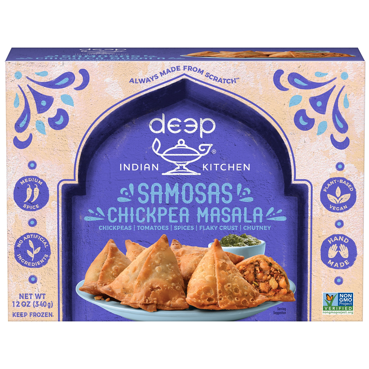 Deep Indian Kitchen Samosas, Chickpea Masala, Frozen