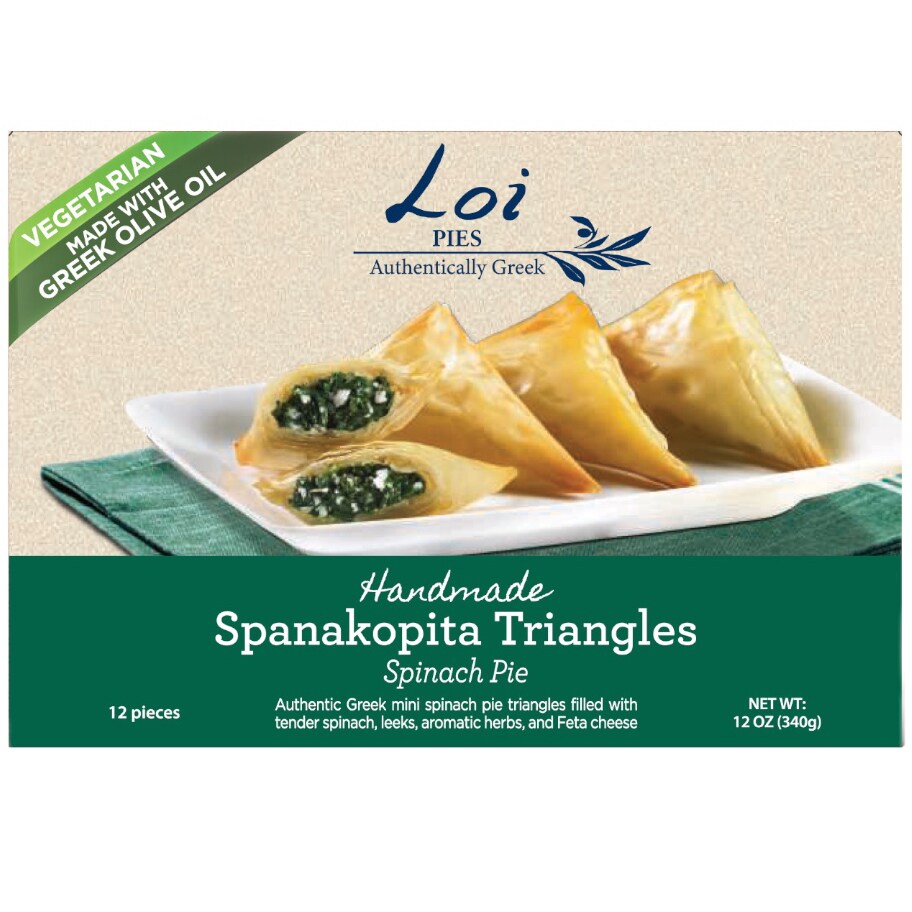 Loi Authentic Greek Handmade Pies, Spanakopita Triangles, Frozen