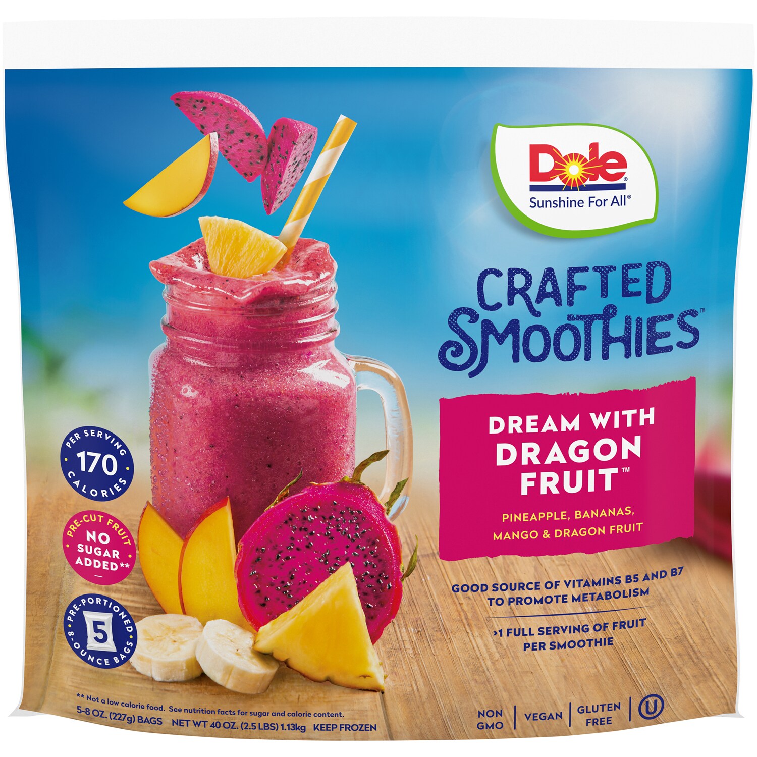 Dole Crafted Smoothies, Dream with Dragon Fruit, Frozen
